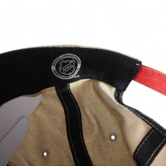 47 Brand Chicago Blackhawks Factory Faded Distressed Strapback Hat OS Tan / Red - Picture 7 of 8